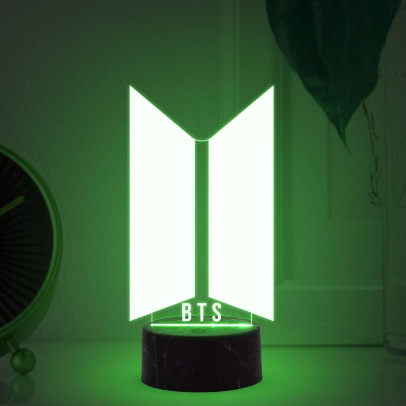 3D Illusion Kpop BTS night Lamp with Automatic Color Changing Light Gift for BTS Army Lover , Birthday Gift for Girls Boys , Bedroom Decor